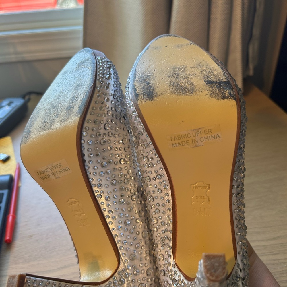 Touch Ups Silver Rhinestone Heels - Picture 4 of 5